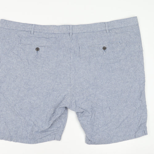 Marks and Spencer Men’s Blue Striped Chino Shorts 48