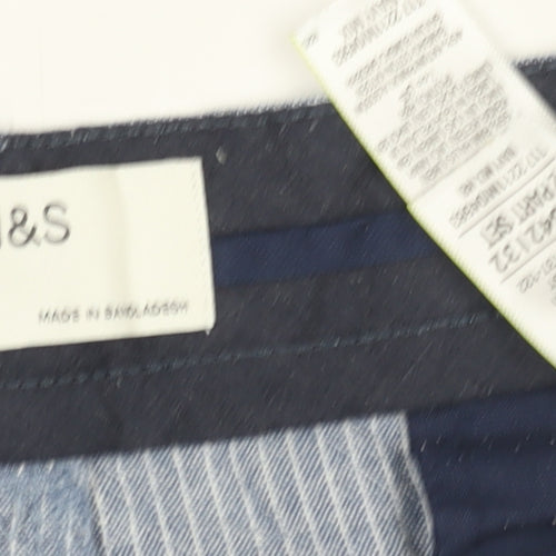 Marks and Spencer Men’s Blue Striped Chino Shorts 48