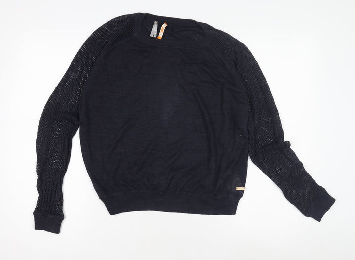 Hugo Boss Women's Black Pullover Jumper, L, Crew Neck