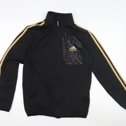 adidas Boys Black Track Jacket, S, Lightweight Sportswear