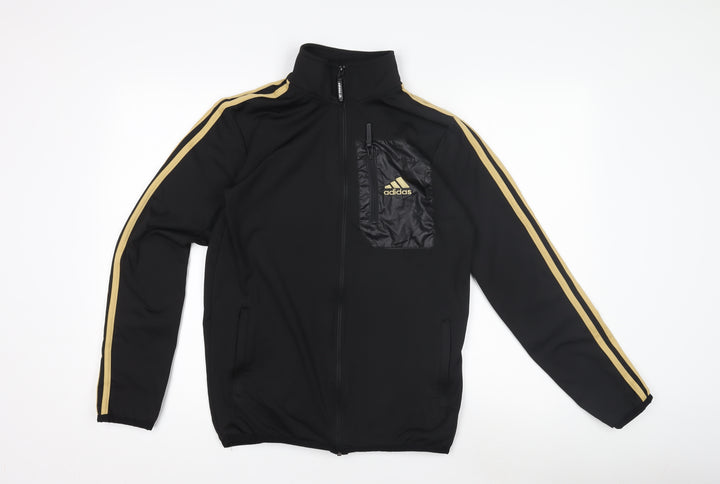adidas Boys Black Track Jacket, S, Lightweight Sportswear