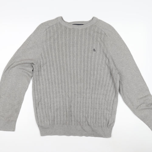 Original Penguin Men's Grey Wool Pullover Jumper