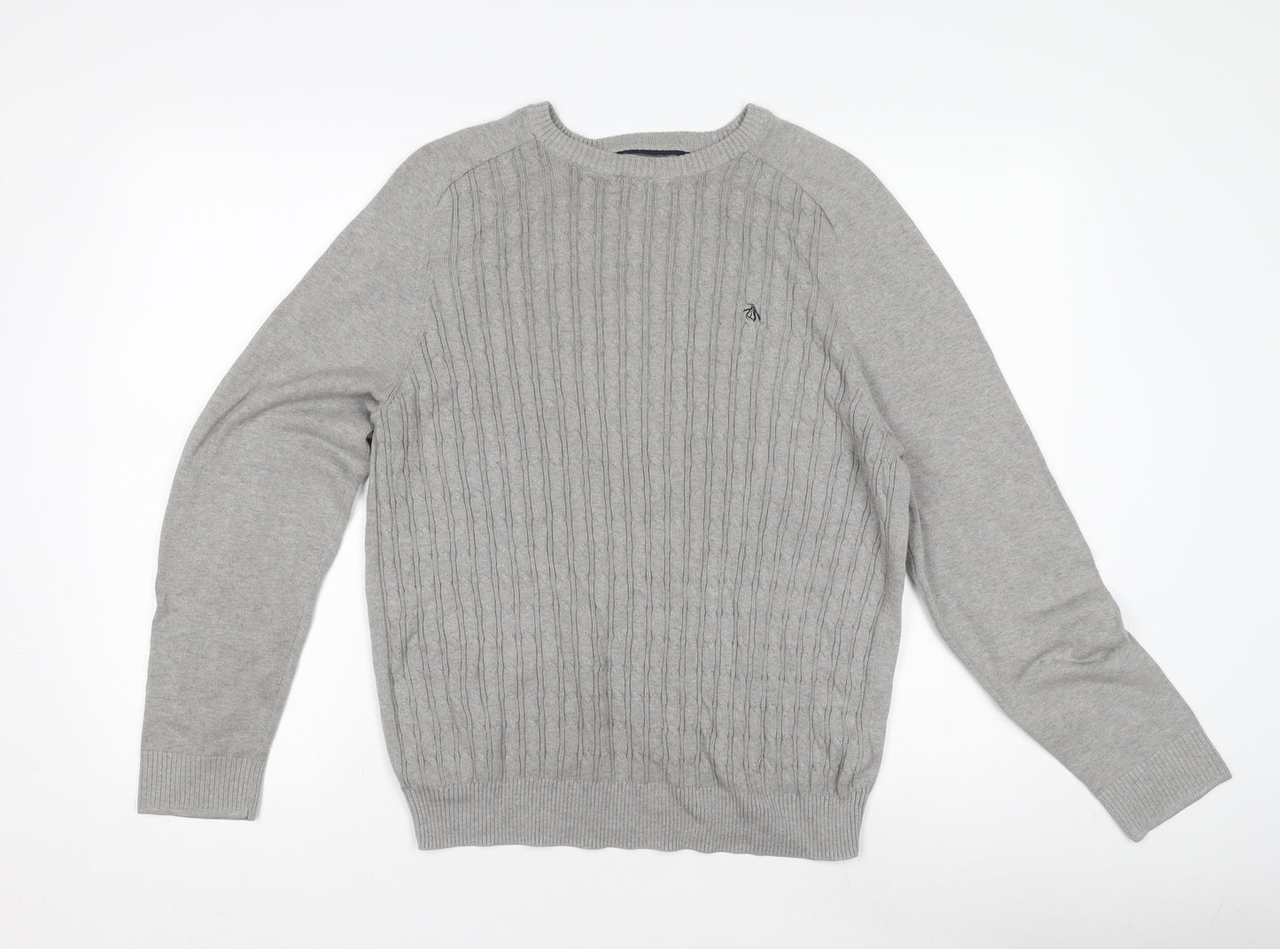 Original Penguin Men's Grey Wool Pullover Jumper