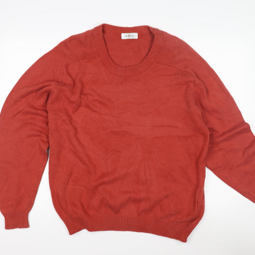 Cotton Men's Red Cotton Pullover Jumper, Large