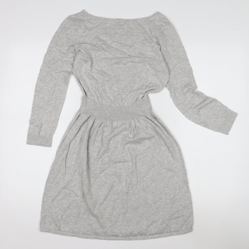 ASOS Women’s Grey Knit Dress Boat Neck Size 10
