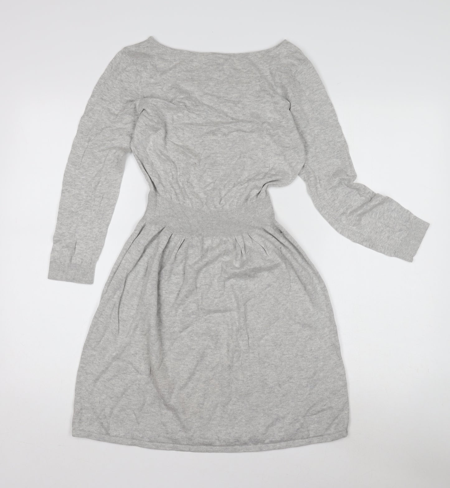 ASOS Women’s Grey Knit Dress Boat Neck Size 10