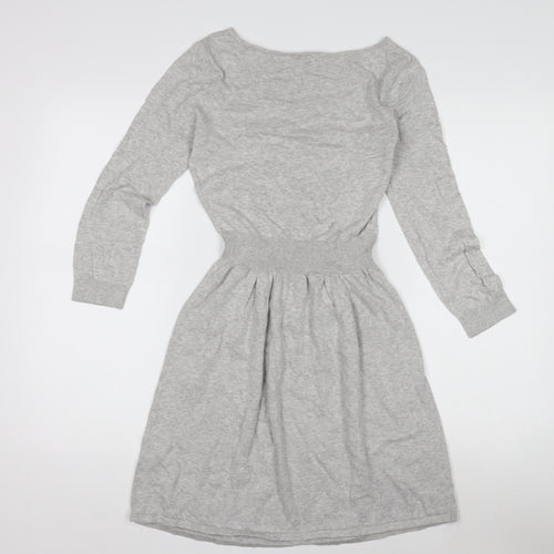 ASOS Women’s Grey Knit Dress Boat Neck Size 10