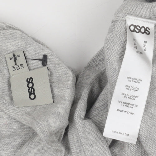 ASOS Women’s Grey Knit Dress Boat Neck Size 10