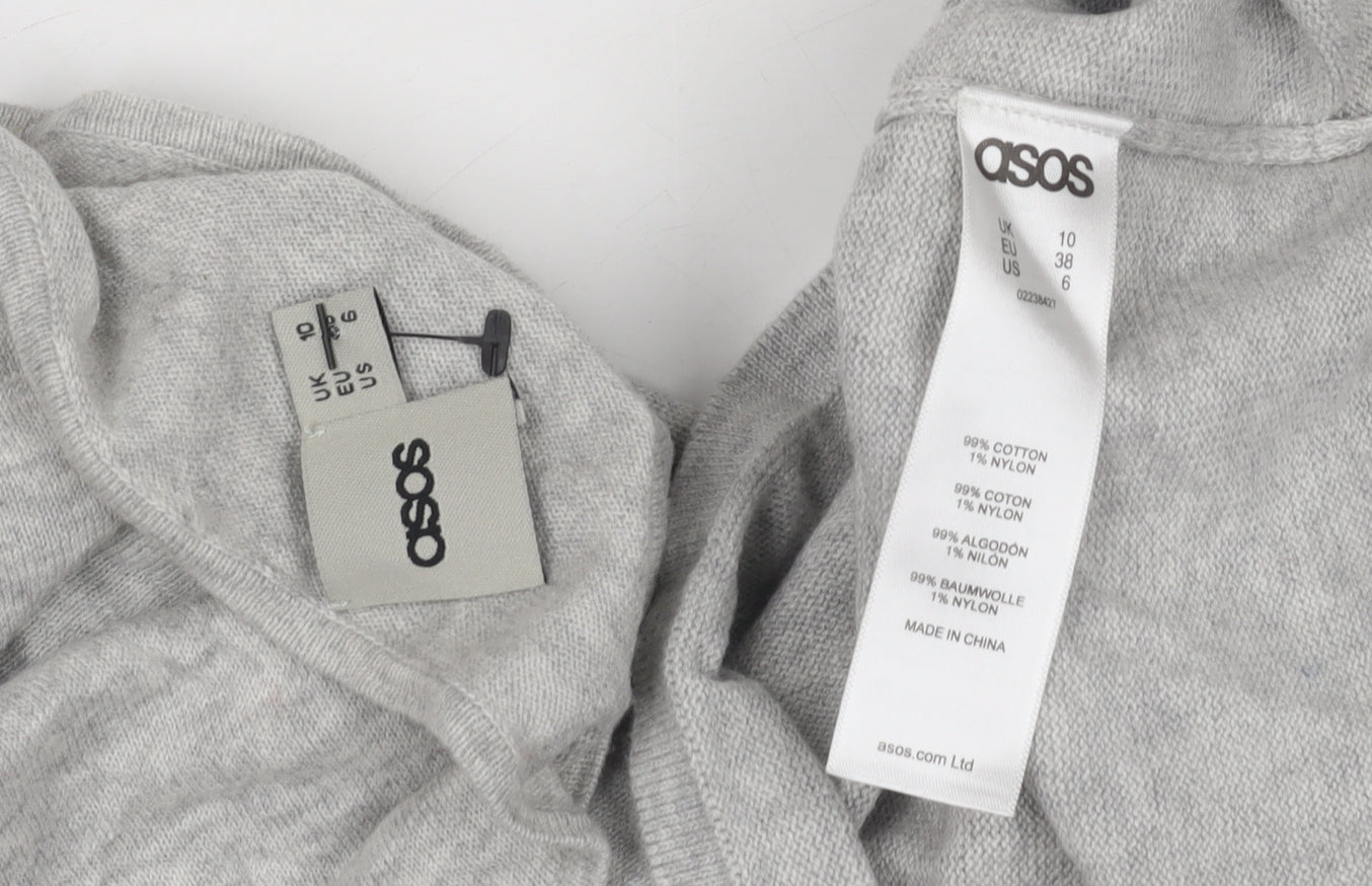 ASOS Women’s Grey Knit Dress Boat Neck Size 10