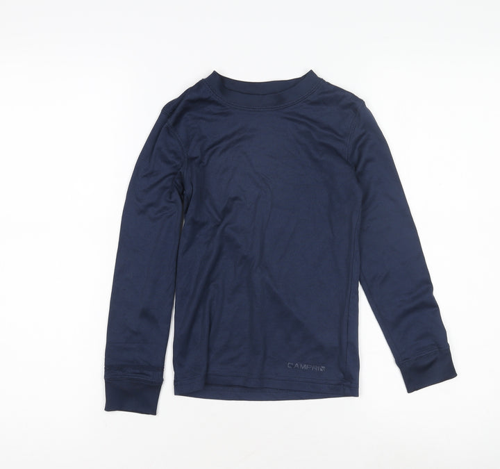 Campri Boys Long Sleeve Blue Sports T-Shirt, 7-8 Years