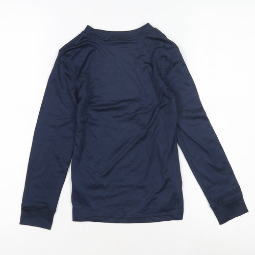 Campri Boys Long Sleeve Blue Sports T-Shirt, 7-8 Years
