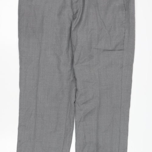 Farah Men's Grey Classic Dress Trousers, Size 34