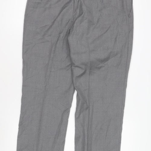 Farah Men's Grey Classic Dress Trousers, Size 34