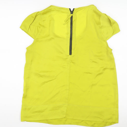 Zara Basic Women's Yellow Short Sleeve Blouse, Size 2
