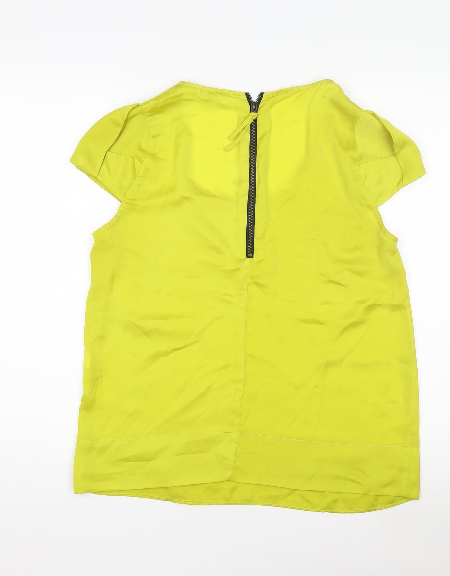 Zara Basic Women's Yellow Short Sleeve Blouse, Size 2