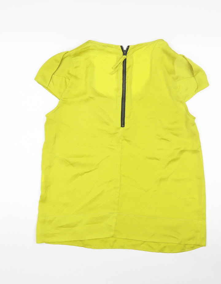 Zara Basic Women's Yellow Short Sleeve Blouse, Size 2