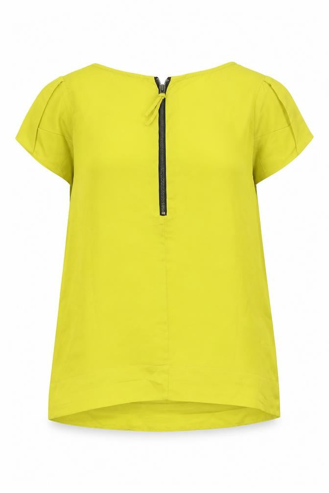 Zara Basic Women's Yellow Short Sleeve Blouse, Size 2