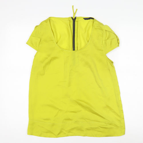 Zara Basic Women's Yellow Short Sleeve Blouse, Size 2