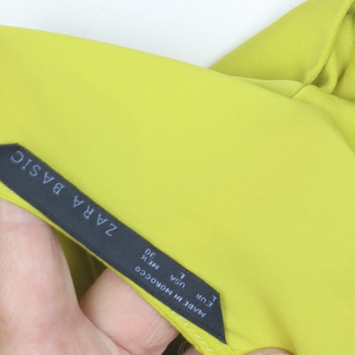 Zara Basic Women's Yellow Short Sleeve Blouse, Size 2