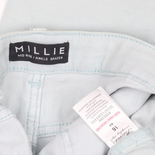 Millie Women's Blue Ankle Trousers Size 14