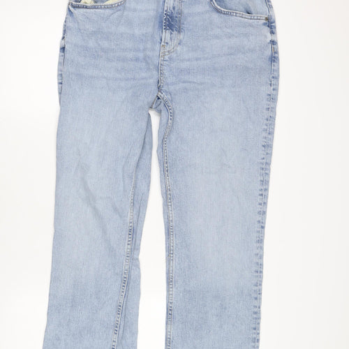 Zara Men's Blue Straight Jeans, Size 32, Light Wash