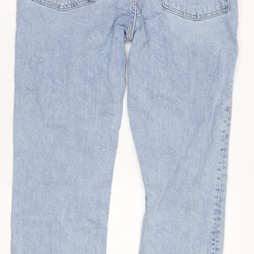 Zara Men's Blue Straight Jeans, Size 32, Light Wash