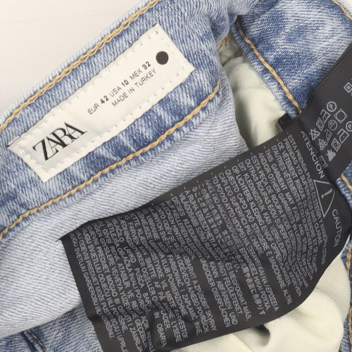 Zara Men's Blue Straight Jeans, Size 32, Light Wash