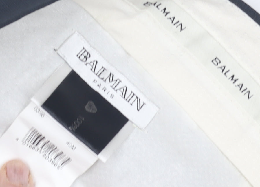 Balmain Men's Black Straight Suit Trousers 40W/32L