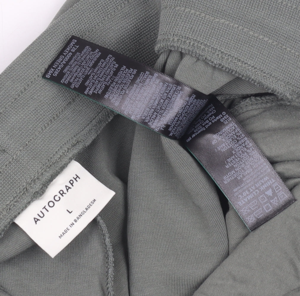 Marks and Spencer Green Sweat Shorts L Unisex Casual