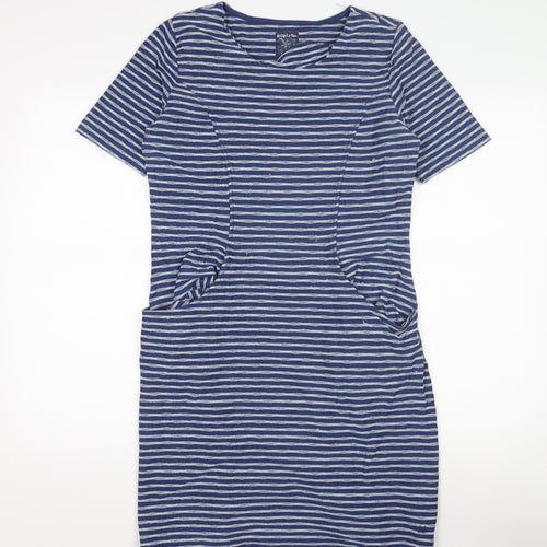 Mantaray Women's Blue Striped Shift Dress Size 10
