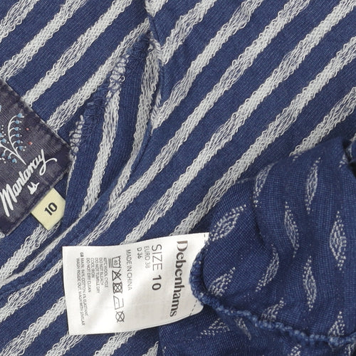 Mantaray Women's Blue Striped Shift Dress Size 10