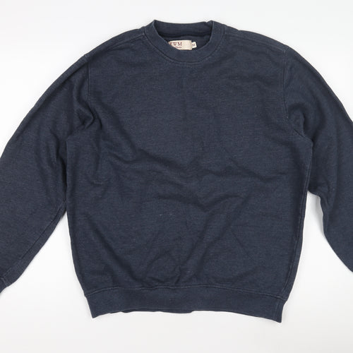 EWM Men's Blue Crew Neck Pullover Sweatshirt M