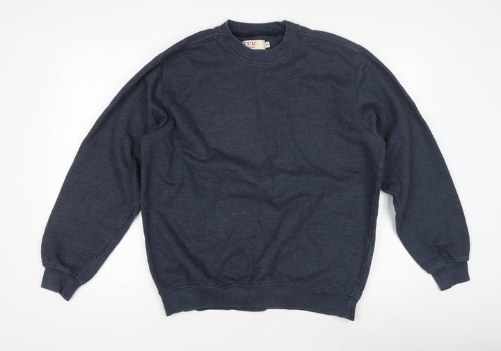 EWM Men's Blue Crew Neck Pullover Sweatshirt M