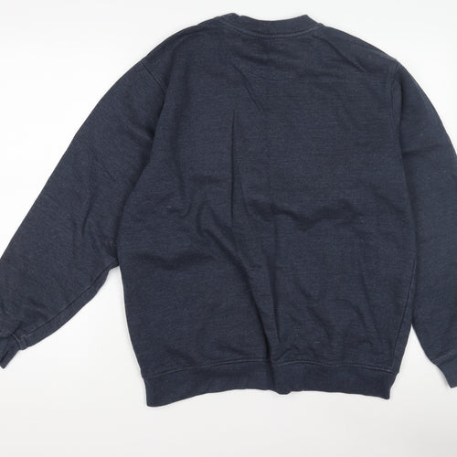 EWM Men's Blue Crew Neck Pullover Sweatshirt M