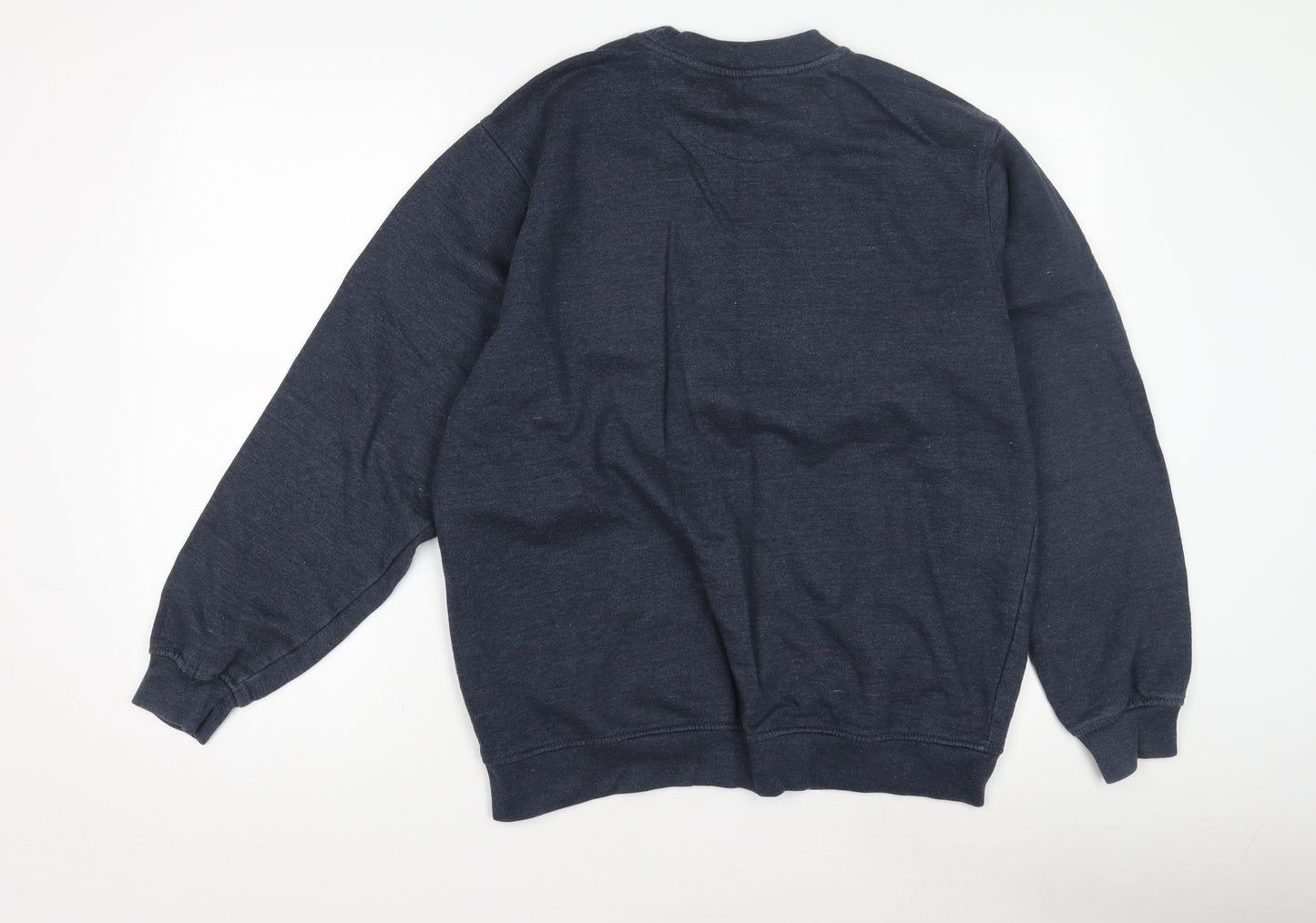 EWM Men's Blue Crew Neck Pullover Sweatshirt M