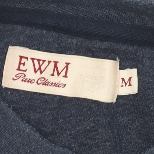 EWM Men's Blue Crew Neck Pullover Sweatshirt M