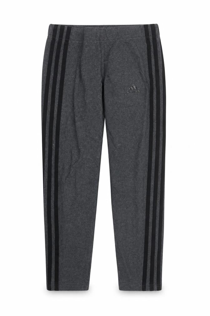 Front view of Adidas boys’ grey track pants - comfortable activewear