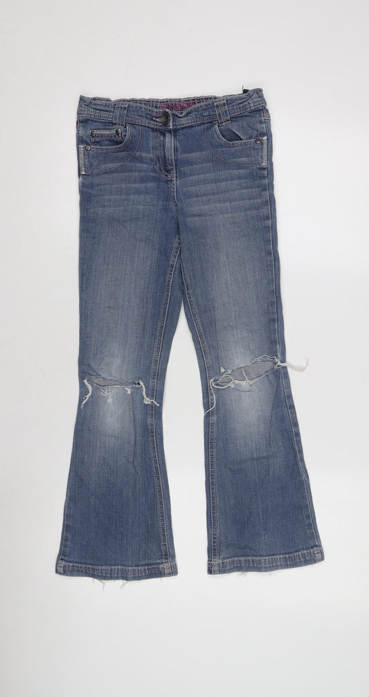 Baxter Girls' Blue Bootcut Jeans, Size 5, Ripped, Casual