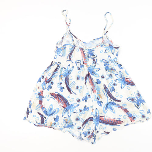 Next Women Light Blue Floral Playsuit UK 10, Viscose, Summer