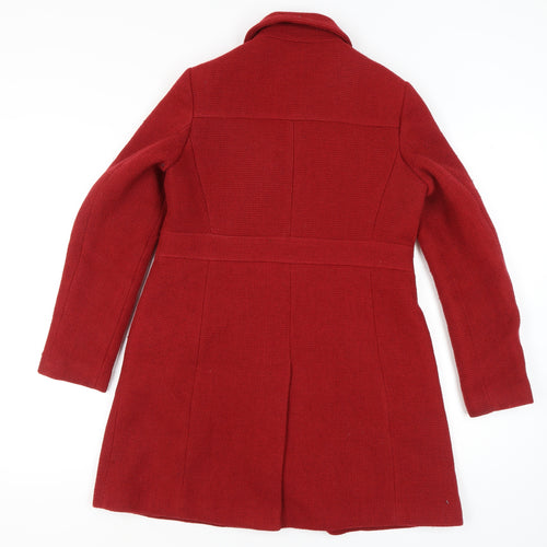 Next Women's Red Mid-Length Overcoat, Size 10, Button-Up