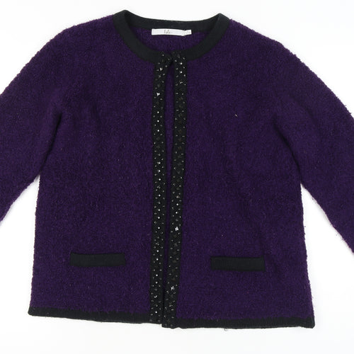 Isle Women’s Purple Cardigan Size L Knit Chunky