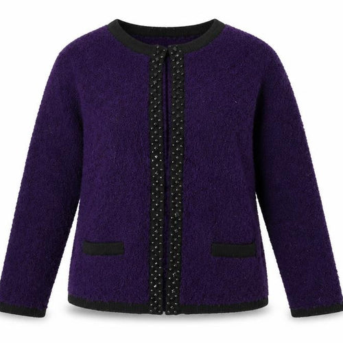 Isle Women’s Purple Cardigan Size L Knit Chunky