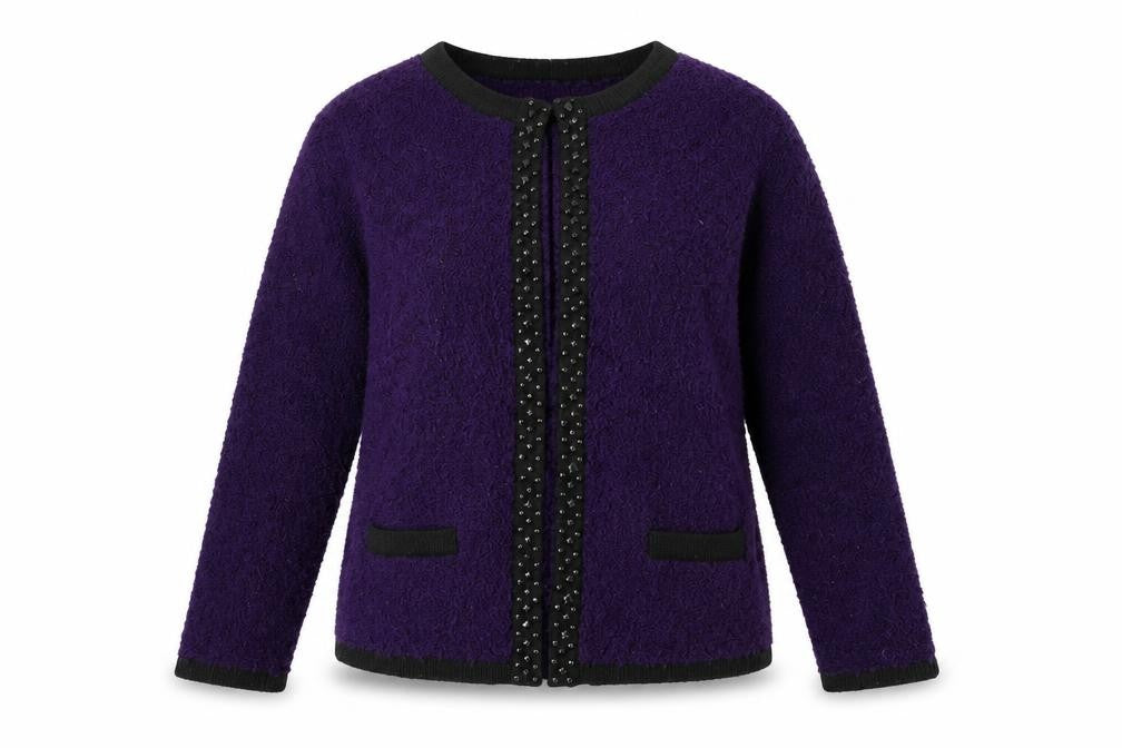 Isle Women’s Purple Cardigan Size L Knit Chunky
