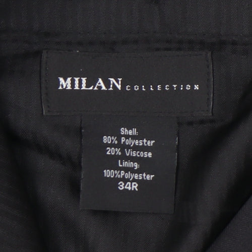 Milan Collection Men's Black Dress Trousers, Size 34