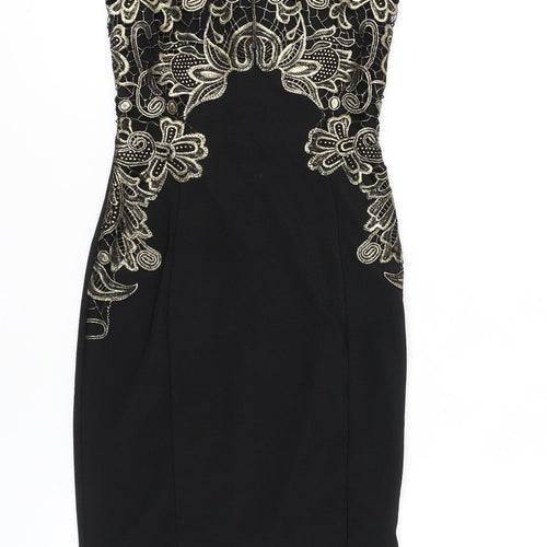 Lipsy Women's Black Sheath Dress UK 4 Party Wear