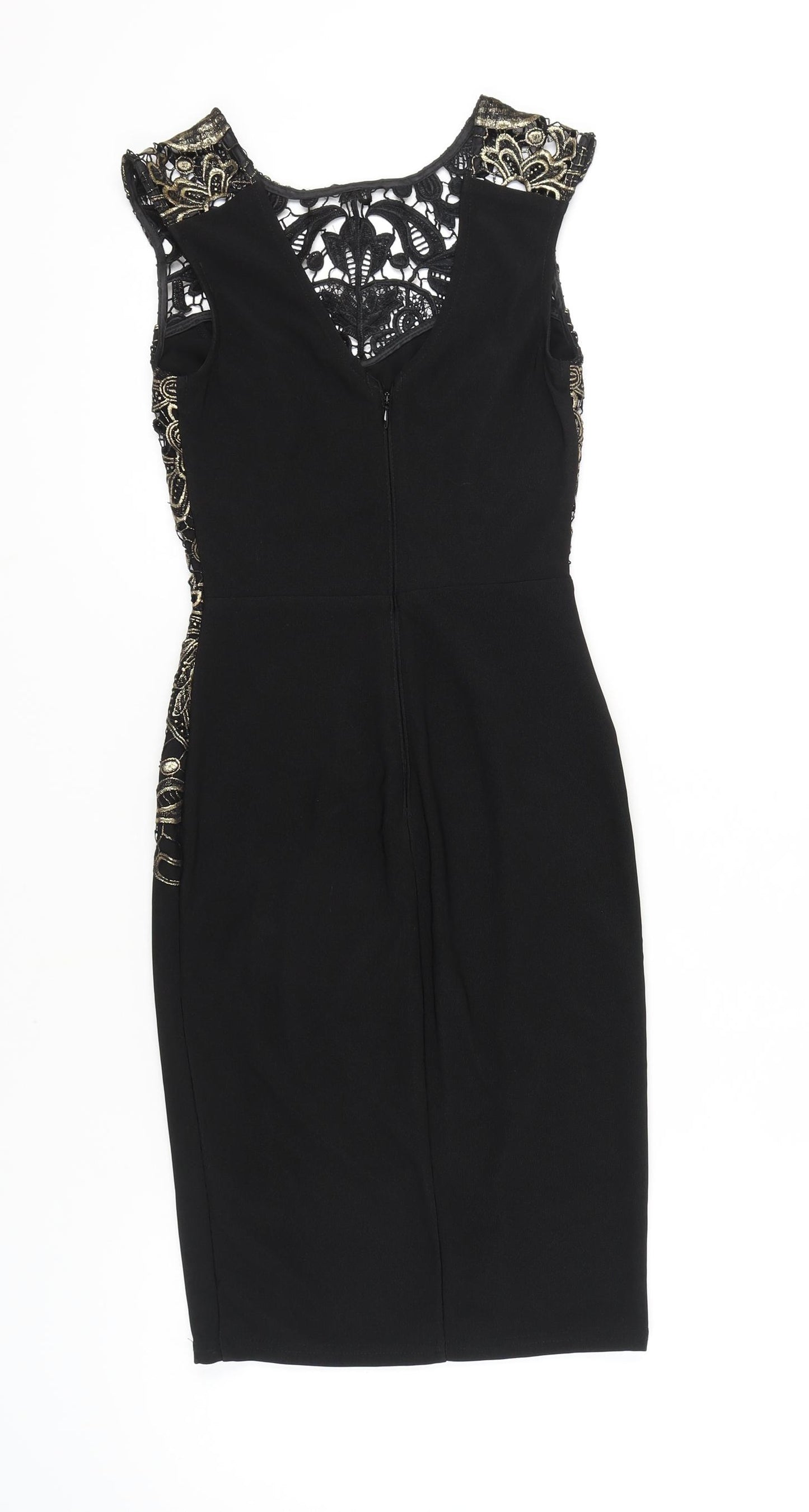 Lipsy Women's Black Sheath Dress UK 4 Party Wear