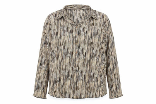 Front view of Bonmarché Women's Multicoloured Button-Up Shirt