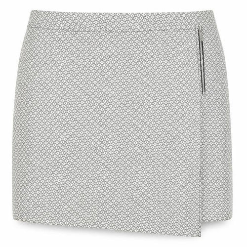 New Look Women's Black White Geometric Knee Skirt Size 18