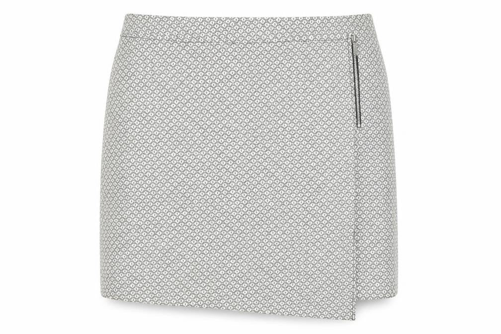 New Look Women's Black White Geometric Knee Skirt Size 18