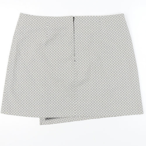 New Look Women's Black White Geometric Knee Skirt Size 18